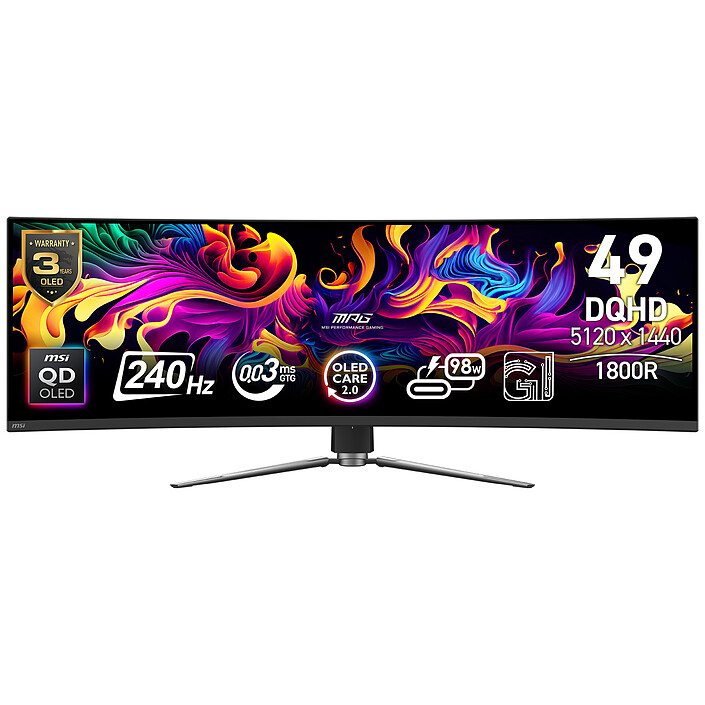 MONITEUR MSI MPG 491CQPX QD-OLED 240HZ 0.03MS 5K