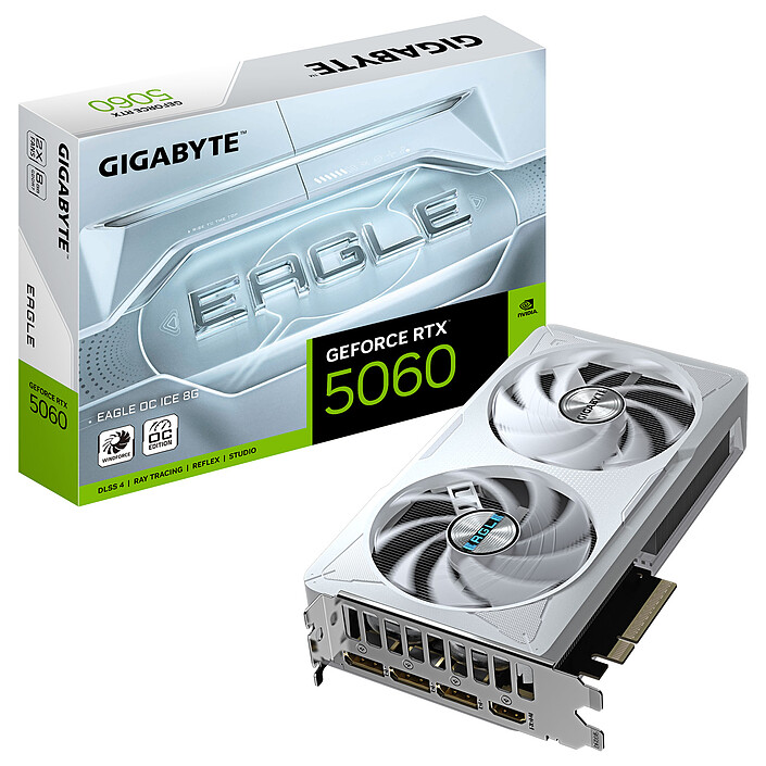 CARTE GRAPHIQUE GIGABYTE GEFORCE RTX 5060 EAGLE OC ICE 8G